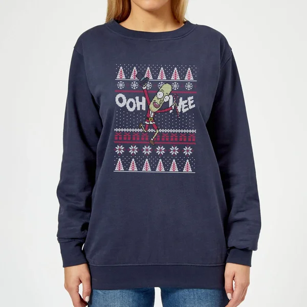Rick And Morty Ooh Wee Women's Christmas Sweater - Navy 1 Rick And Morty Ooh Wee Women's Christmas Sweater - Navy