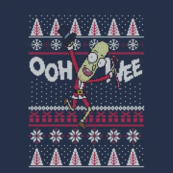 Rick And Morty Ooh Wee Women's Christmas Sweater - Navy 2 Rick And Morty Ooh Wee Women's Christmas Sweater - Navy - Image 2