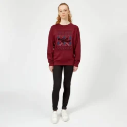 DC COMICS Harley Quinn Women's Christmas Sweater - Burgundy 6 DC COMICS Harley Quinn Women's Christmas Sweater - Burgundy -JD Looney Shop 12336153 5134714267726932