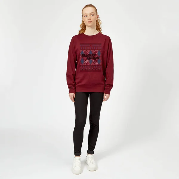 DC COMICS Harley Quinn Women's Christmas Sweater - Burgundy 3 DC COMICS Harley Quinn Women's Christmas Sweater - Burgundy - Image 3