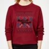 DC COMICS Harley Quinn Women's Christmas Sweater - Burgundy