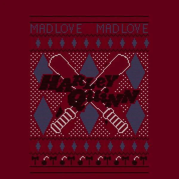 DC COMICS Harley Quinn Women's Christmas Sweater - Burgundy 2 DC COMICS Harley Quinn Women's Christmas Sweater - Burgundy - Image 2