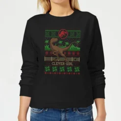 Jurassic Park Clever Girl Women's Christmas Sweater - Black