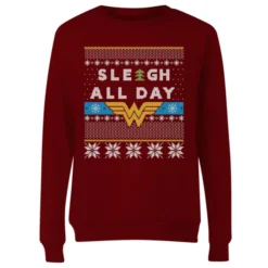 DC COMICS Wonder Woman 'Sleigh All Day Women's Christmas Sweater - Burgundy 7 DC COMICS Wonder Woman 'Sleigh All Day Women's Christmas Sweater - Burgundy -JD Looney Shop 12336261 4314714270034718