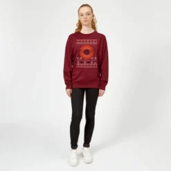 Looney Tunes Knit Women's Christmas Sweater - Burgundy -JD Looney Shop 12336319 6324714271021937