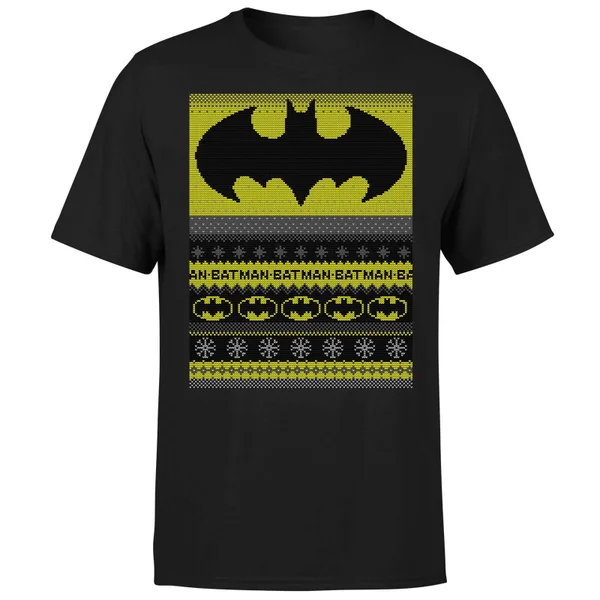 DC Comics Batman Men's Christmas T-Shirt In Black 5 DC Comics Batman Men's Christmas T-Shirt In Black - Image 5