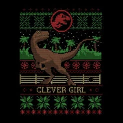 Jurassic Park Clever Girl Men's Christmas T-Shirt - Black 13 Jurassic Park Clever Girl Men's Christmas T-Shirt - Black -JD Looney Shop 12336681 1294714228139205