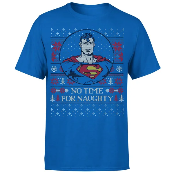 DC COMICS Superman May Your Holidays Be Super Men's Christmas T-Shirt - Royal Blue 5 DC COMICS Superman May Your Holidays Be Super Men's Christmas T-Shirt - Royal Blue - Image 5