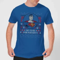 DC COMICS Superman May Your Holidays Be Super Men's Christmas T-Shirt - Royal Blue