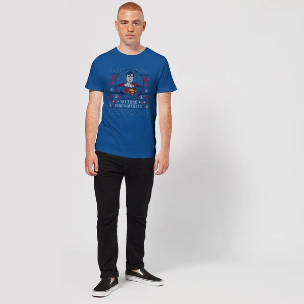 DC COMICS Superman May Your Holidays Be Super Men's Christmas T-Shirt - Royal Blue 3 DC COMICS Superman May Your Holidays Be Super Men's Christmas T-Shirt - Royal Blue - Image 3