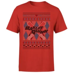DC COMICS Harley Quinn Men's Christmas T-Shirt - Red 14 DC COMICS Harley Quinn Men's Christmas T-Shirt - Red -JD Looney Shop 12336702 7444714227954171