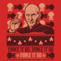 Star Trek: The Next Generation Make It So Men's Christmas T-Shirt - Red 15 Star Trek: The Next Generation Make It So Men's Christmas T-Shirt - Red -JD Looney Shop 12336774 1804714192829892