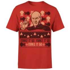Star Trek: The Next Generation Make It So Men's Christmas T-Shirt - Red 14 Star Trek: The Next Generation Make It So Men's Christmas T-Shirt - Red -JD Looney Shop 12336774 3994714226927139