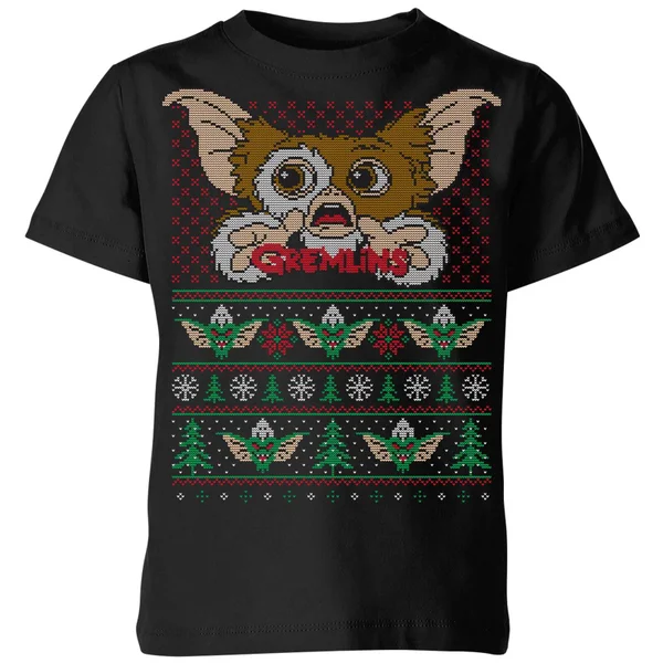 Gremlins Ugly Knit Kids' Christmas T-Shirt - Black 1 Gremlins Ugly Knit Kids' Christmas T-Shirt - Black