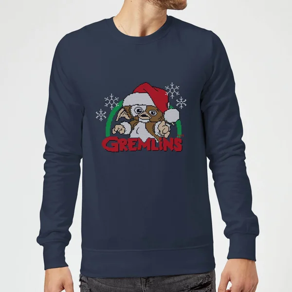 Gremlins Another Reason To Hate Christmas Jumper - Navy 2 Gremlins Another Reason To Hate Christmas Jumper - Navy - Image 2