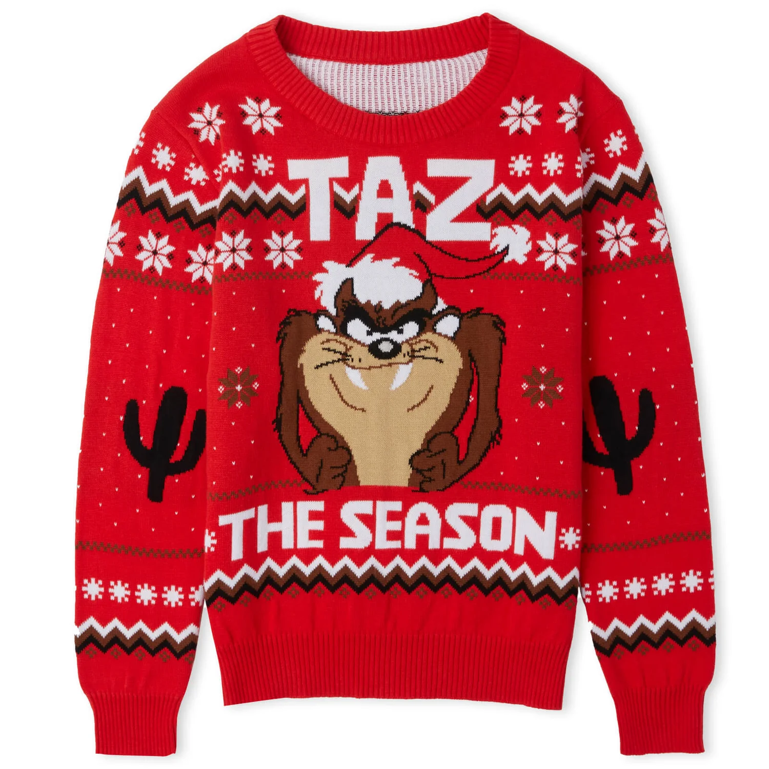 Taz The Season Christmas Kids Knitted Jumper Red 1 Taz The Season Christmas Kids Knitted Jumper Red