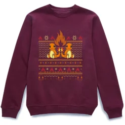 POKEMON Pokémon Merry Litmas Unisex Christmas Jumper - Burgundy