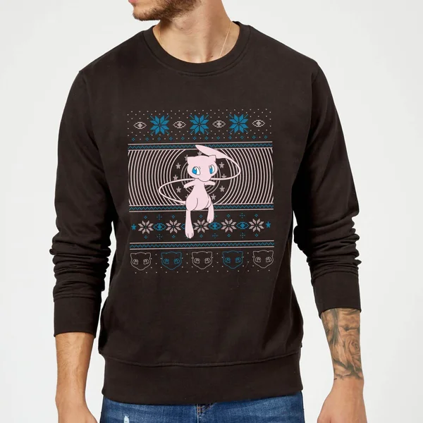 POKEMON Pokémon All I Want For Christmas Is Mew Unisex Christmas Jumper - Black 2 POKEMON Pokémon All I Want For Christmas Is Mew Unisex Christmas Jumper - Black - Image 2
