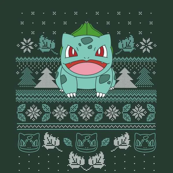 POKEMON Pokémon Deck The Halls Unisex Christmas Jumper - Green 2 POKEMON Pokémon Deck The Halls Unisex Christmas Jumper - Green - Image 2