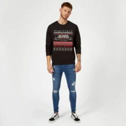 Stranger Things Hawkins Christmas Unisex Christmas Jumper - Black -JD Looney Shop 13407820 1415093132354931