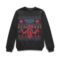 Stranger Things Christmas Deomogorgon Unisex Christmas Jumper - Black