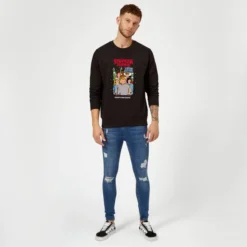 Stranger Things Happy Holidays Christmas Jumper - Black -JD Looney Shop 13995139 2035093133096954