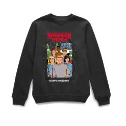 Stranger Things Happy Holidays Christmas Jumper - Black
