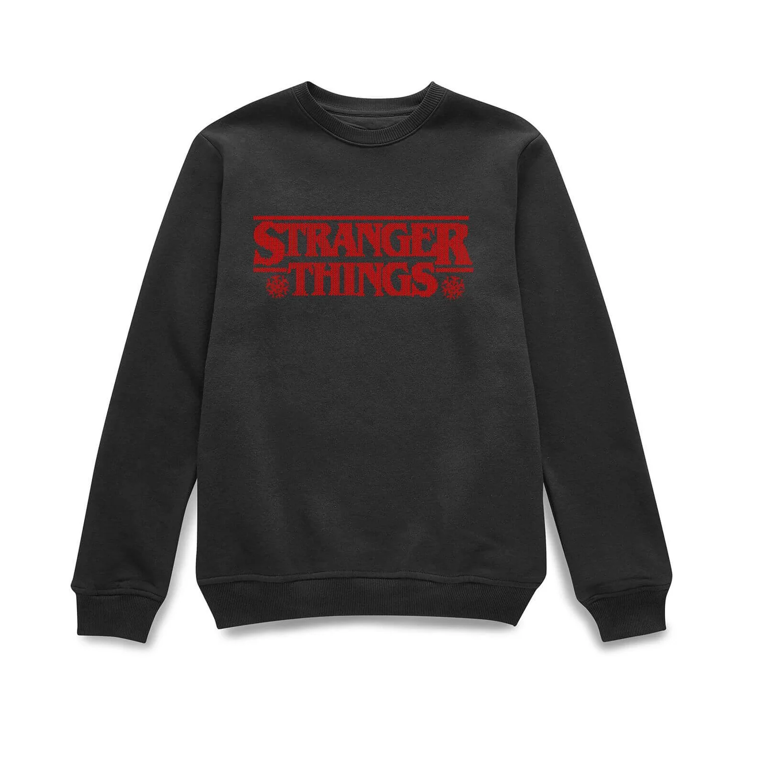 Stranger Things Fairisle Logo Christmas Jumper - Black 1 Stranger Things Fairisle Logo Christmas Jumper - Black