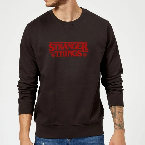 Stranger Things Fairisle Logo Christmas Jumper - Black 2 Stranger Things Fairisle Logo Christmas Jumper - Black - Image 2