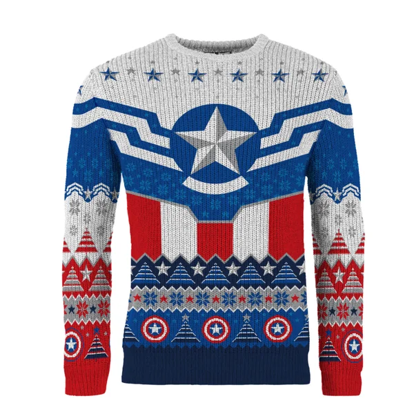 Sam Wilson Captain America Christmas Jumper 3 Sam Wilson Captain America Christmas Jumper - Image 3
