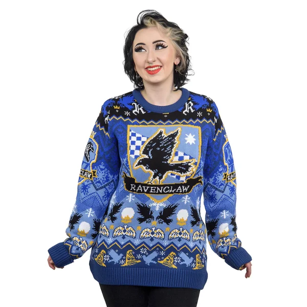 Ravenclaw House Crest Christmas Jumper 4 Ravenclaw House Crest Christmas Jumper - Image 4