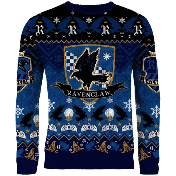 Ravenclaw House Crest Christmas Jumper 3 Ravenclaw House Crest Christmas Jumper - Image 3