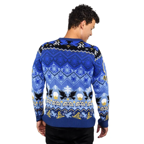 Ravenclaw House Crest Christmas Jumper 2 Ravenclaw House Crest Christmas Jumper - Image 2